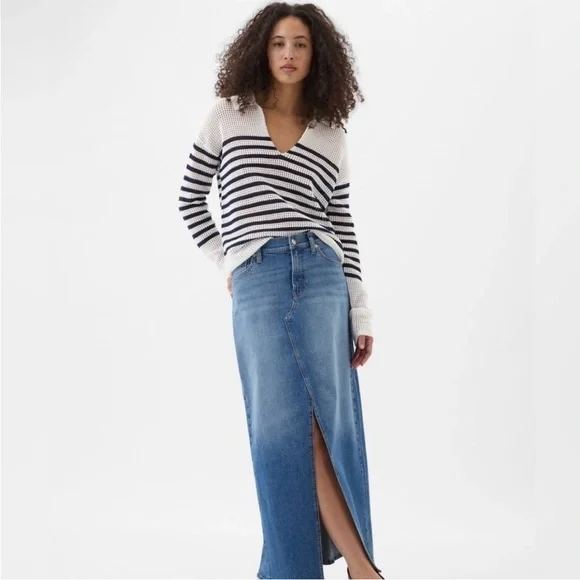 NWT! GAP Denim Maxi Skirt - 30 TALL / 10 TALL 🩷 #711766 - Picture 8 of 15